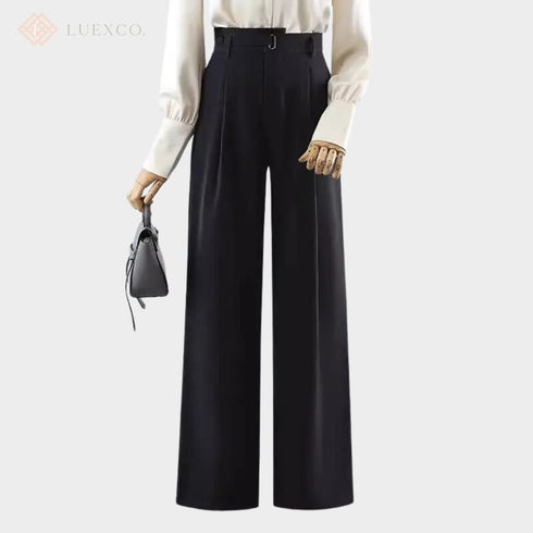 Luexco Women's Wide Straight Leg Trousers Black