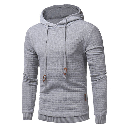 Luexco Men's Casual Pullover Slim Fit Hoodie Urban Mode Light Gray