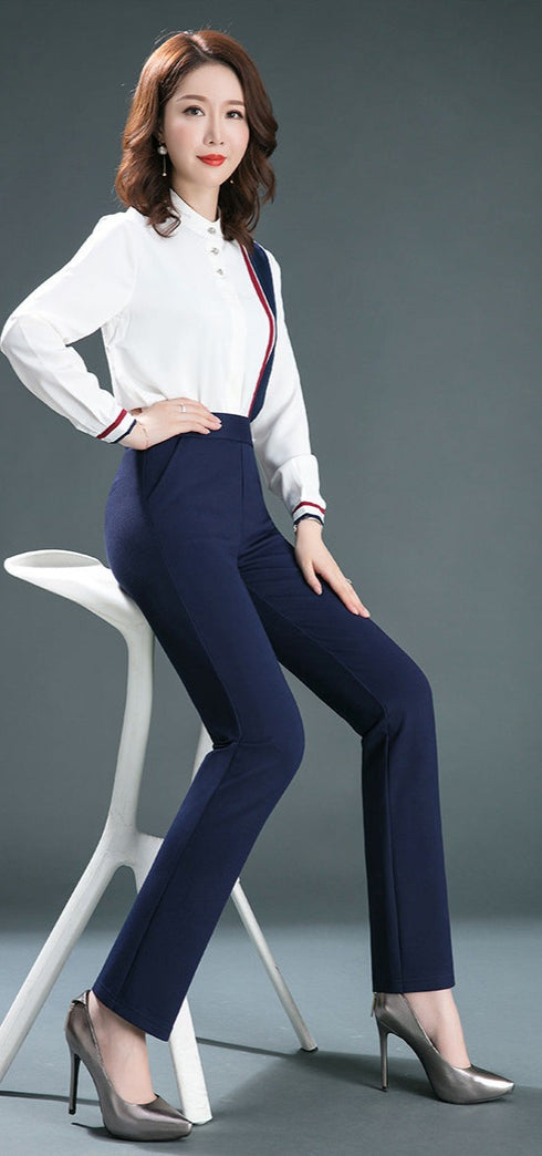 Luexco Women's Pencil Pants Slimming Stretch Navy