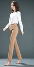 Luexco Women's Pencil Pants Slimming Stretch Camel