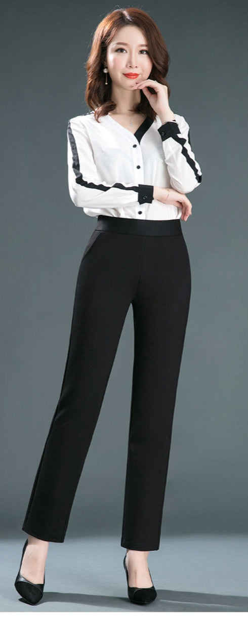 Luexco Women's Pencil Pants Slimming Stretch Black
