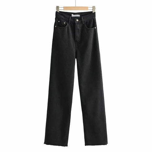 Luexco Women's Wide Leg Jeans High Waist Black