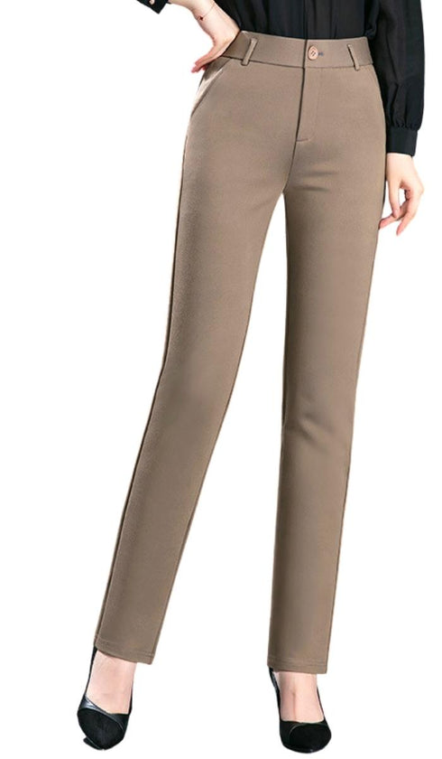 Luexco Women's Pencil Pants Slimming Khaki